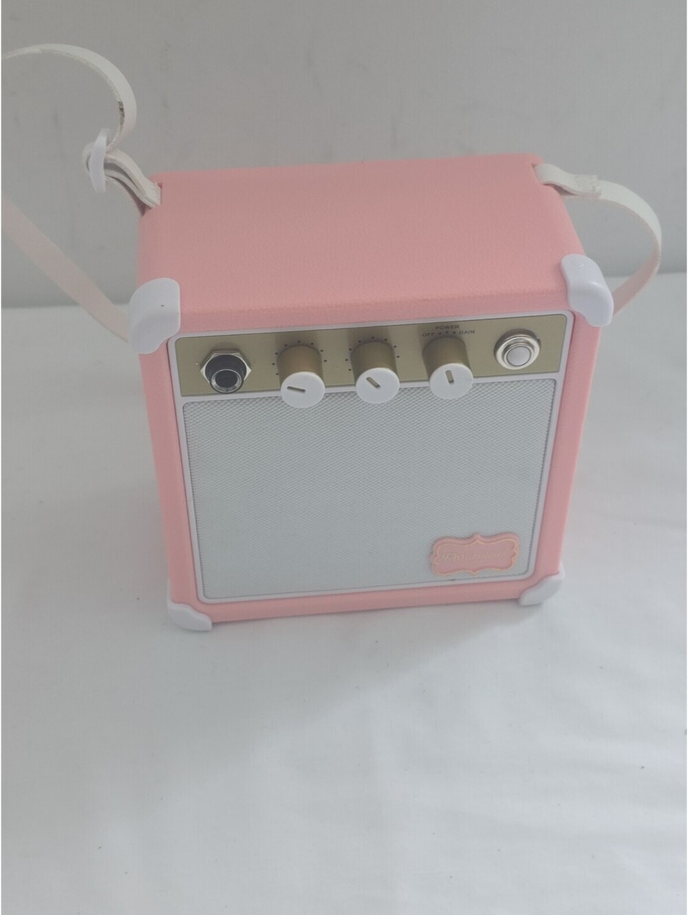 Pink Mini Guitar Amplifier Speaker Portable Amp w/ Strap Volume Tone Controls